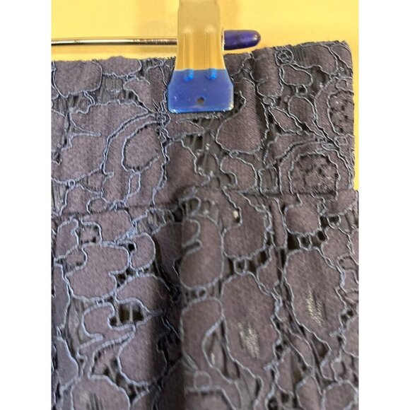 Floral Lace Wide Leg Pant M Blue Boho Hippie Indie Folk Western Classic Chic 80s - Picture 6 of 10